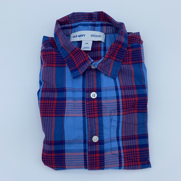 Old Navy Boys Plaid Button Down Shirt Size M (8) - Picture 6 of 7